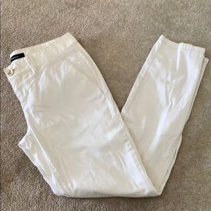 Express skinny off white chino pant with zippers